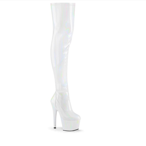 Pleasers Shoes - Pleasers Thigh High White 6” Boots